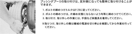 ブッシングプーリの取り付けイメージ